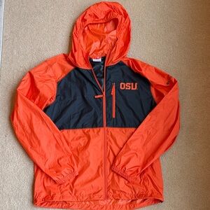 Columbia Oregon State Orange and Black light weight Windbreaker.
